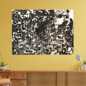 Toile J. P. - YELLOW ISLANDS - 1952 - Black Pourings - (Insitu(Salon))