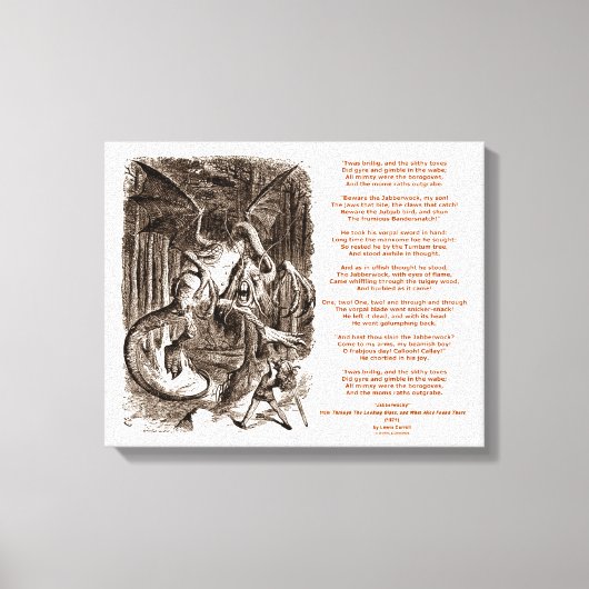 Toile Jabberwocky Poem par Lewis Carroll (Recto)
