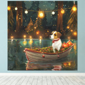 Toile Jack Russell Christmas Festive Voyage (Insitu (Plancher de Bois))