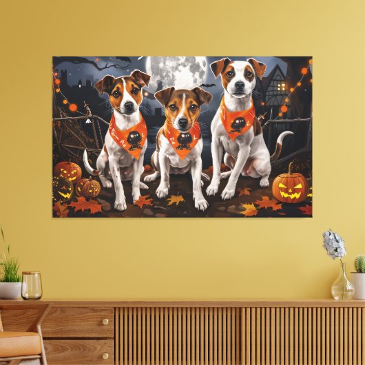 Toile Jack Russell Halloween Éffrayant (Insitu(Salon))