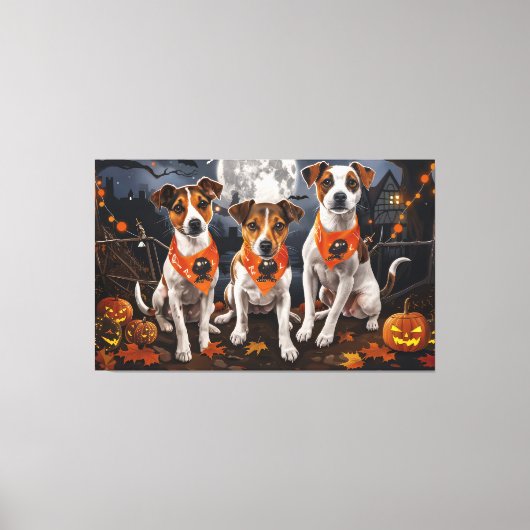 Toile Jack Russell Halloween Éffrayant (Recto)