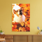 Toile Jack Russell Terrier aboiement et saut, automne (Insitu(Salon))