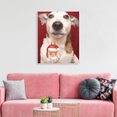 Toile Jack Russell Terrier Holding Ornament de Noël (Insitu(Salon))