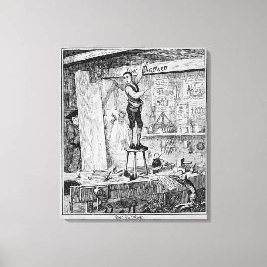 Toile Jack sculpte son nom sur une poutre dans la boutiq (Recto)