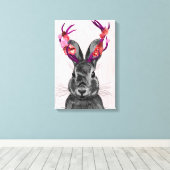 Toile Jackalope avec Antlers roses (Insitu (Plancher de Bois))