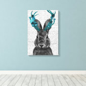 Toile Jackalope avec Antlers Turquoise (Insitu (Plancher de Bois))