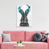 Toile Jackalope avec Antlers Turquoise (Insitu(Salon))