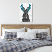 Toile Jackalope avec Antlers Turquoise (Insitu(Chambre))