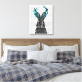 Toile Jackalope avec Antlers Turquoise (Insitu(Chambre))