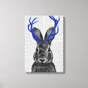 Toile Jackalope avec Blue Antlers
