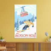Toile Jackson Hole, Wyoming Skier et Tramway (Insitu(Salon))