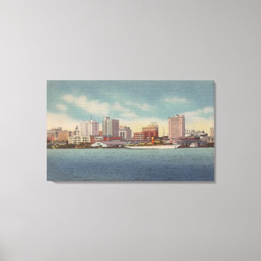 Toile Jacksonville, FL - Vue de l'eau avant et Skyline (Recto)