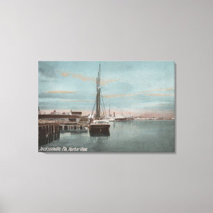Toile Jacksonville, la Floride - vue de port avec