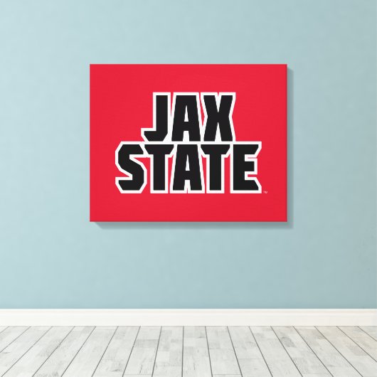 Toile Jacksonville State University JAX STATE Bold Text (Insitu (Plancher de Bois))