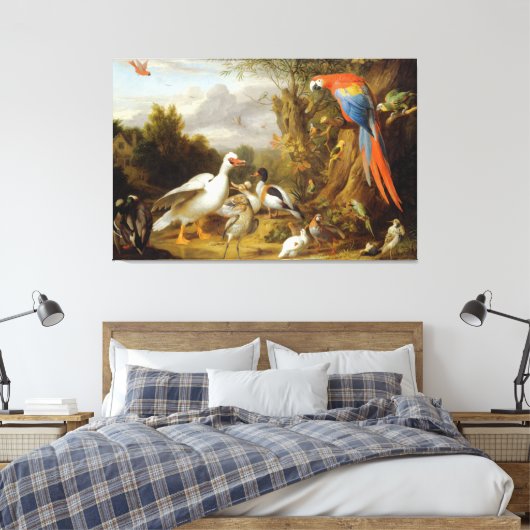 Toile Jacob Bogdani A Macaw Canards Perroquets et autres (Insitu(Chambre))