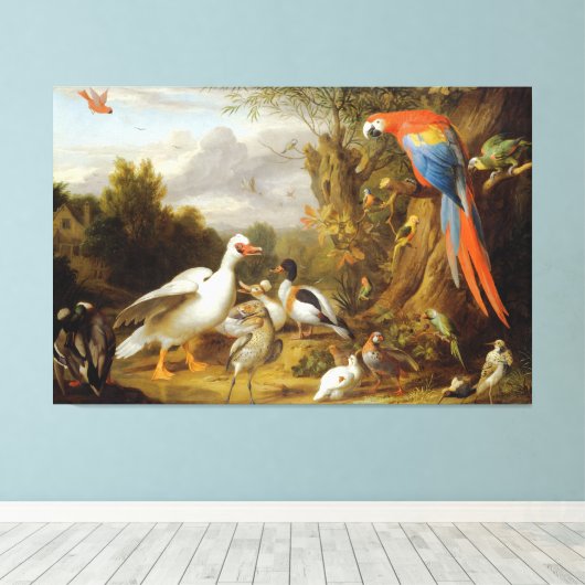 Toile Jacob Bogdani A Macaw Canards Perroquets et autres (Insitu (Plancher de Bois))