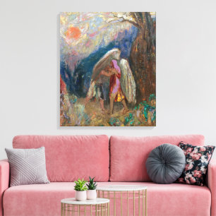 Toile Jacob et l'Ange Odilon Redon