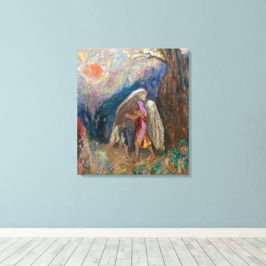 Toile Jacob et l'ange | Odilon Redon | (Insitu (Plancher de Bois))