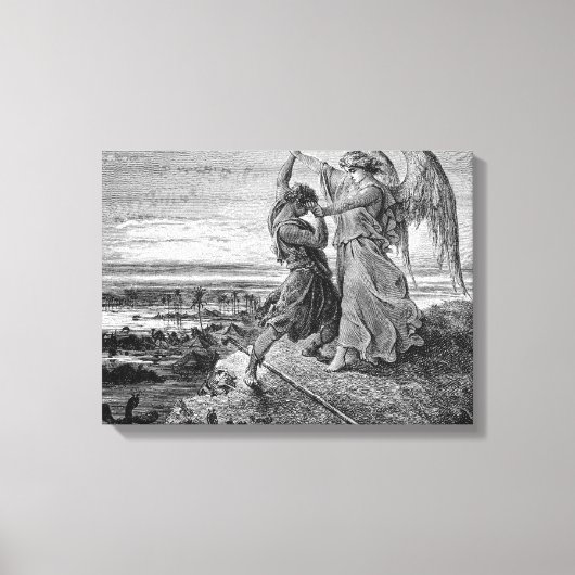 Toile Jacob Wrestling With The Angel Gustave Dore 1855 (Recto)