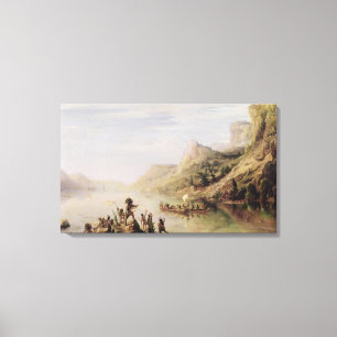 Toile Jacques Cartier découvrant le St Lawrence