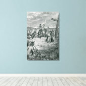 Toile Jacques Cartier Mise en place d'une croix en Gaspe (Insitu (Plancher de Bois))