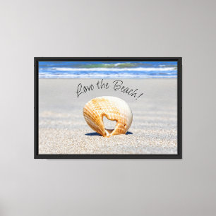 Toile J'adore la plage ! J'aime Coquillage sur la Plage