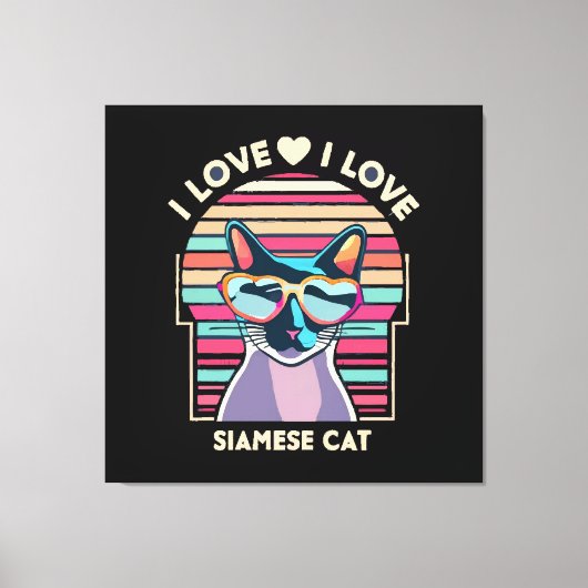 Toile J'adore le chat siamois (Recto)