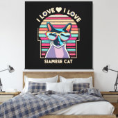 Toile J'adore le chat siamois (Insitu(Chambre))