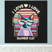 Toile J'adore le chat siamois (Insitu (Plancher de Bois))