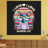 Toile J'adore le chat siamois (Insitu(Salon))