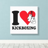 Toile J'adore le kickboxing (Insitu (Plancher de Bois))