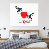 Toile J'adore les dragons (Insitu(Chambre))