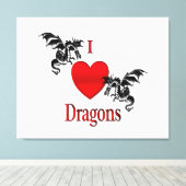 Toile J'adore les dragons (Insitu (Plancher de Bois))