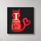 TOILE J'ADORE MON CHAT CANVAS ART ! (Recto)