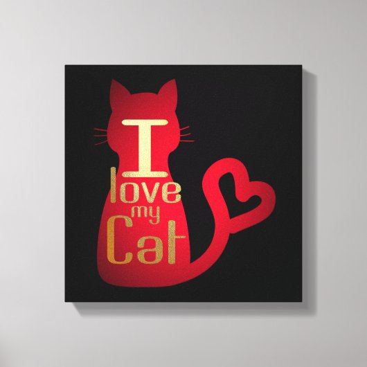 TOILE J'ADORE MON CHAT CANVAS ART ! (Recto)