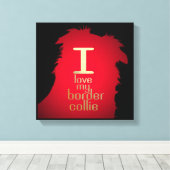 TOILE J'ADORE MON COLLIE FRONTALIER (Insitu (Plancher de Bois))