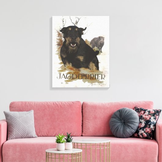 Toile Jagdterrier T-Shirt Coffee Mug Ornement en céramiq (Insitu(Salon))