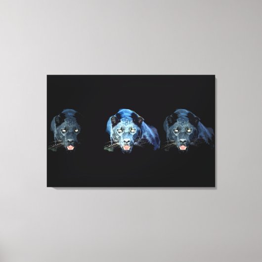 Toile Jaguar - Canvas enrobée de chatte à panthère noire (Recto)