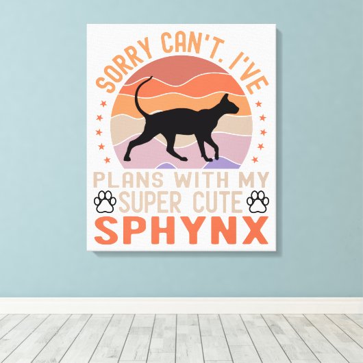 Toile J'ai des plans avec mon chat Sphynx (Insitu (Plancher de Bois))