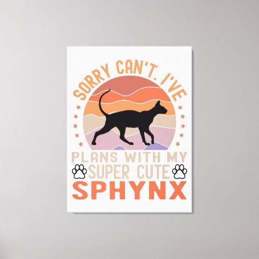 Toile J'ai des plans avec mon chat Sphynx (Recto)