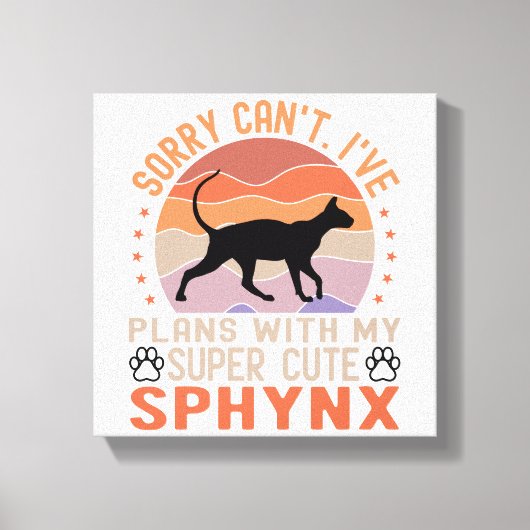 Toile J'ai des plans avec mon chat Sphynx (Recto)