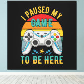 Toile j'ai mis mon jeu en pause (Insitu (Plancher de Bois))