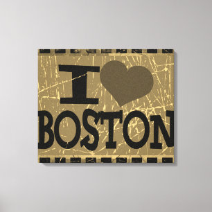 Toile J'aime Boston - Vintage Boston