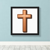 TOILE "J'AIME DIEU" CROIX (Insitu (Plancher de Bois))
