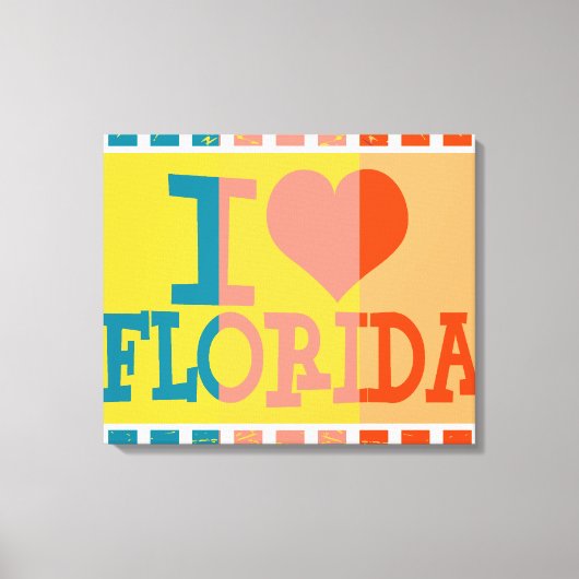 Toile J'aime Floride - Pop art 2 (Recto)