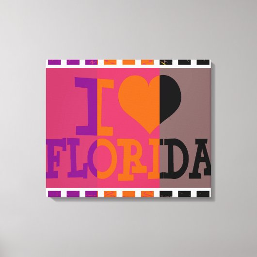 Toile J'aime Floride - Pop art 3 (Recto)