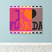 Toile J'aime Floride - Pop art 3 (Insitu (Plancher de Bois))