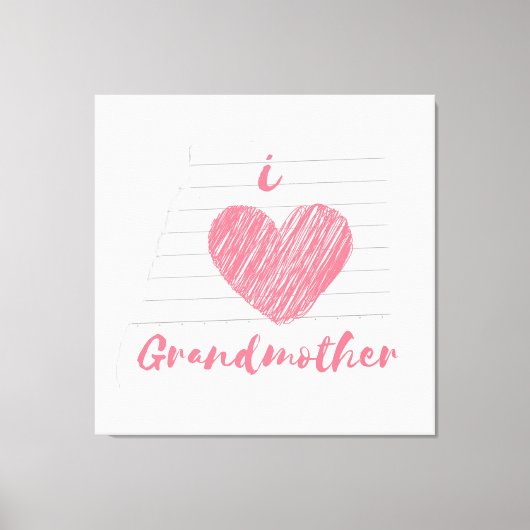 Toile j'aime grand-mère (Recto)