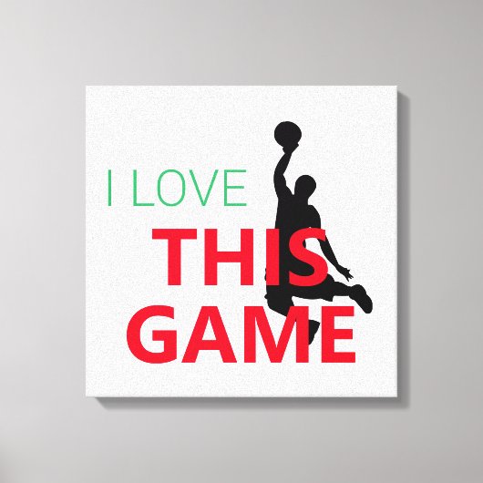 Toile J'Aime Le Jeu De Basketball (Recto)