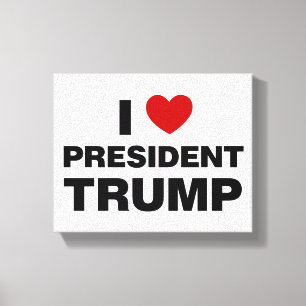 Toile J'aime le président Trump Heart